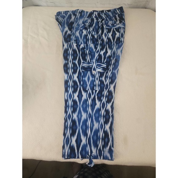 Chico's 1 by Zenergy Pants Sz Medium Crop Golf Neema Cargo Tie Dye Blue … - Picture 3 of 6